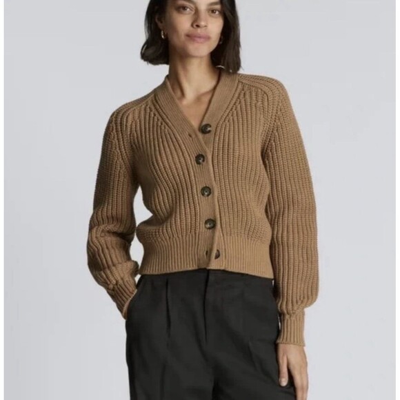 Everlane The Texture Cotton Women's Cardigan Cotton Blend Size Small Preppy - Picture 9 of 9